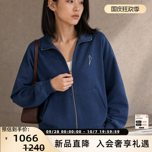 早秋新款女纯棉开衫卫衣外套