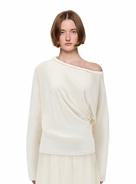 SHRO ENROEscape in ease丝绒扭绳横开领T恤银泰百货精品 301469