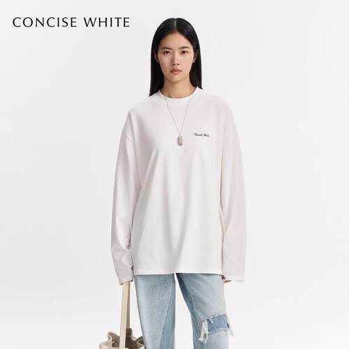 CONCISE-WHITE字母T恤上衣
