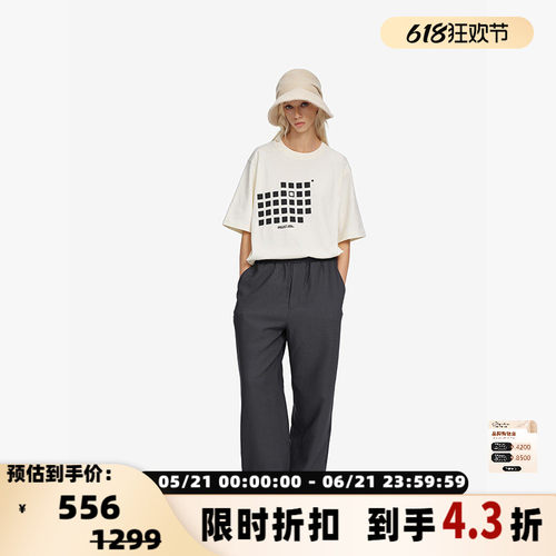 PROJECTJOIN春夏男女同款非对称斜肩印花短袖T恤银泰百货 300228