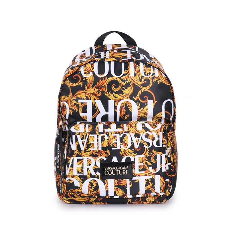 Versace Jeans Couture男士黑色印花双肩背包 300154