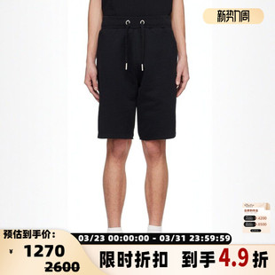 银泰百货 Ami 休闲直筒5分短裤 松紧腰抽绳logo标男士 301604 Paris