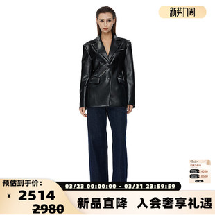 塑形PU皮衣西装 ANDELMAN修身 ANN 301286 断码