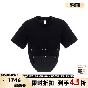 圆领T恤银泰百货精品 DION 短袖 夏女士黑色短款 301574 LEE