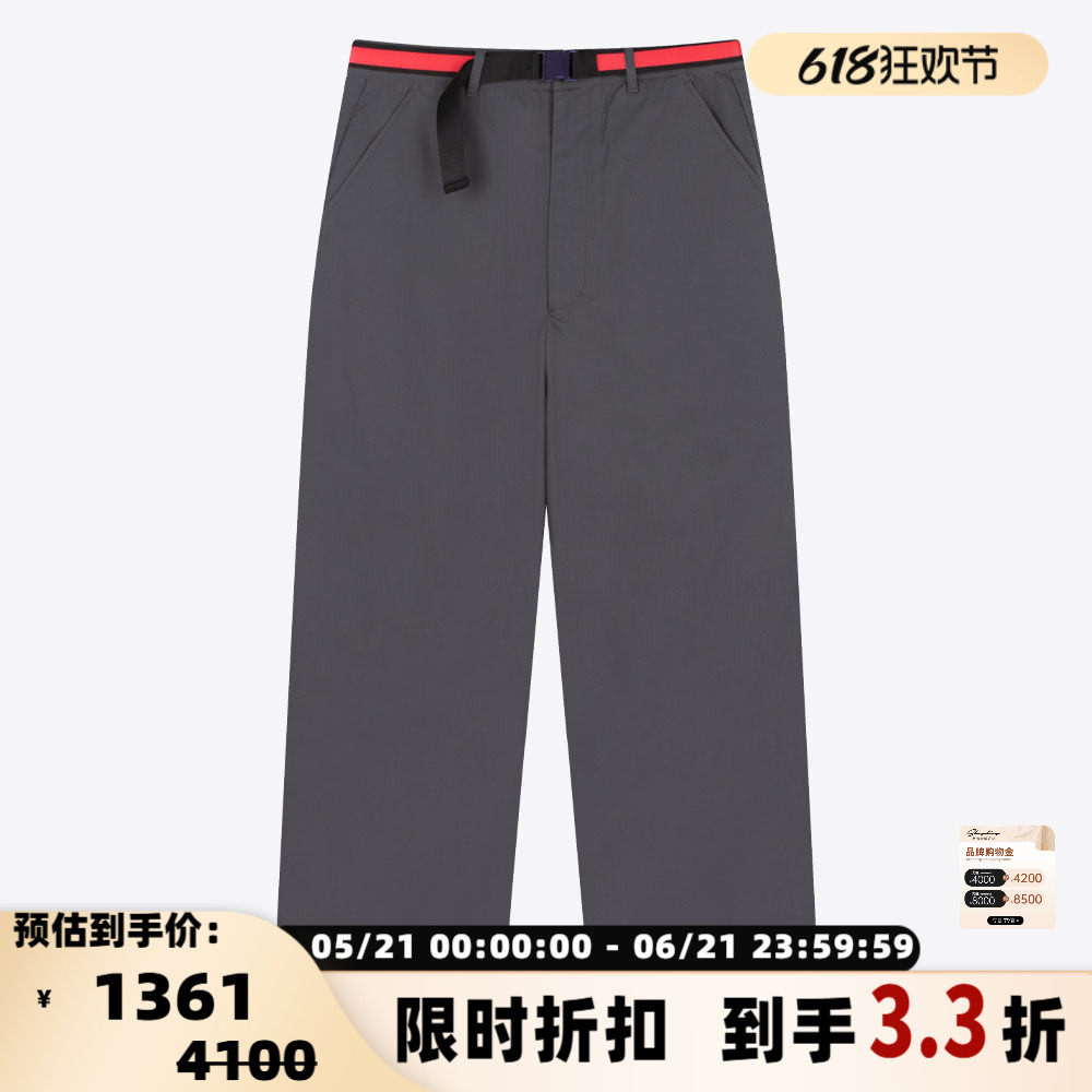 GIVENCHY 新款男士扣带拉链通勤简约宽松直筒休闲裤银泰 301604