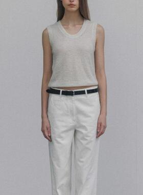 NOTHING WRITTEN春新款白色针织外穿无袖背心T恤银泰百货精品