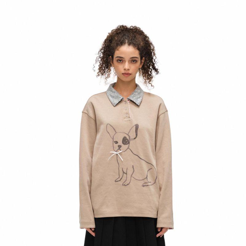 亮片领AlexiaSandra落肩上衣