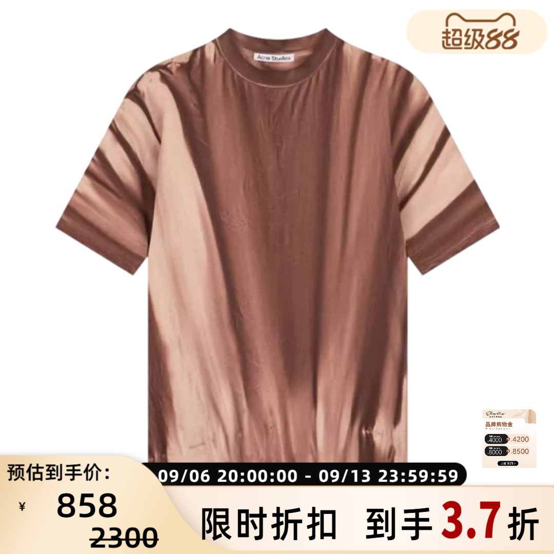 ACNE STUDIOS 女士logo圆领套头休闲T恤短袖上衣银泰 301604图片
