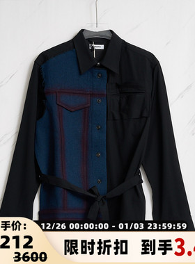 Pronounce 秋冬款男士毛呢拼接腰带夹克外套银泰百货精品 301596