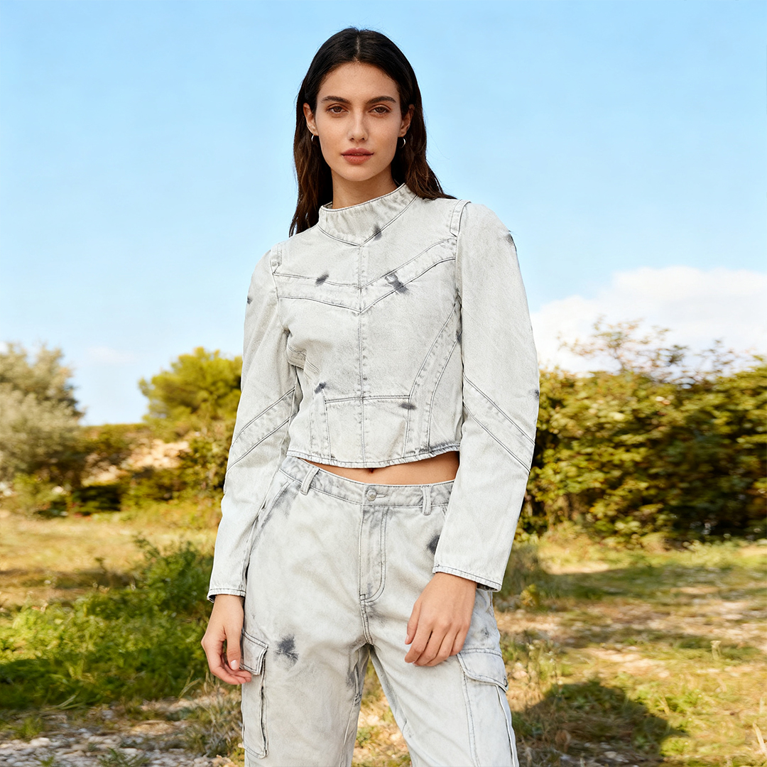 IRO 潮流复古女士做旧设计感牛仔上衣外套银泰百货 301596