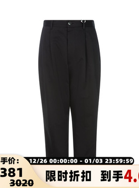 AMI PARIS 春季黑色棉质休闲潮流男士哈伦裤低档裤萝卜裤