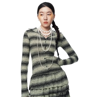 301594 女士Glenda条纹针织连衣裙银泰百货精品 Honey Bae