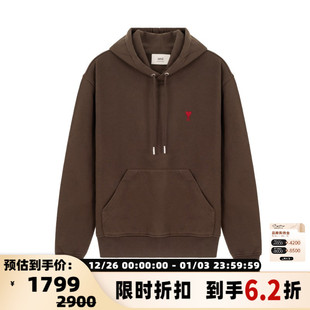 套头连帽卫衣银泰百货301574 日常通勤字母爱心图案男士 AMI PARIS