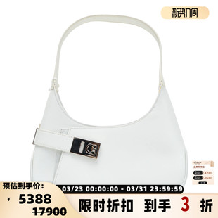 301596 女士饰扣开合大号单肩包银泰百货 SALVATORE FERRAGAMO