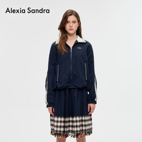 AlexiaSandra秋冬尼龙钉珠外套