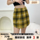 SHORT 301596 SENTENCE 短句女士羊毛混纺格纹毛呢短裙银泰百货