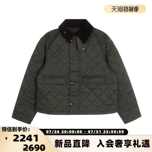 BARBOUR宽松轻量夹棉棉服女防风保暖外套 301574