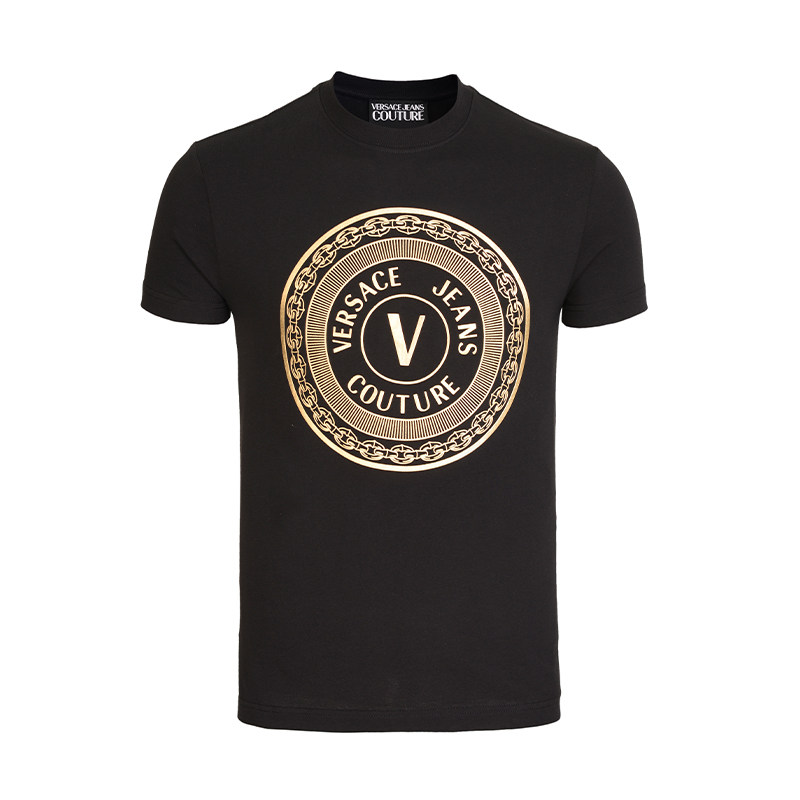 VERSACE 范思哲 时尚潮流圆形烫金大logo印花T恤189303