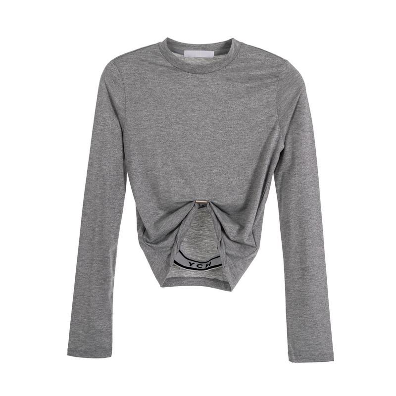 YCH24纯色修身长袖T恤