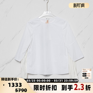 MARNI日常通勤女士假两件拼接圆领休闲长袖 上衣银泰301596