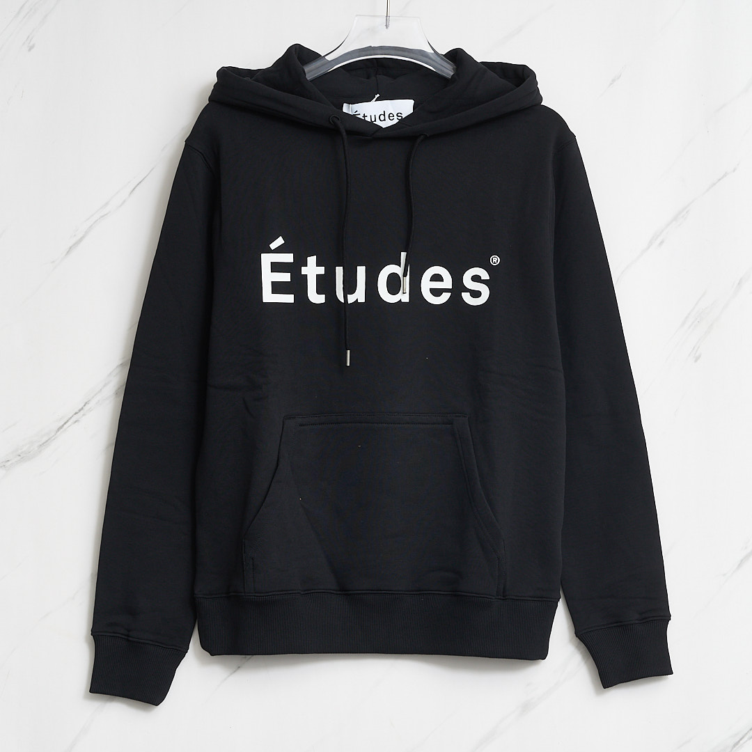 ETUDES 春夏日常通勤男士logo字母印花连帽长袖卫衣银泰301596
