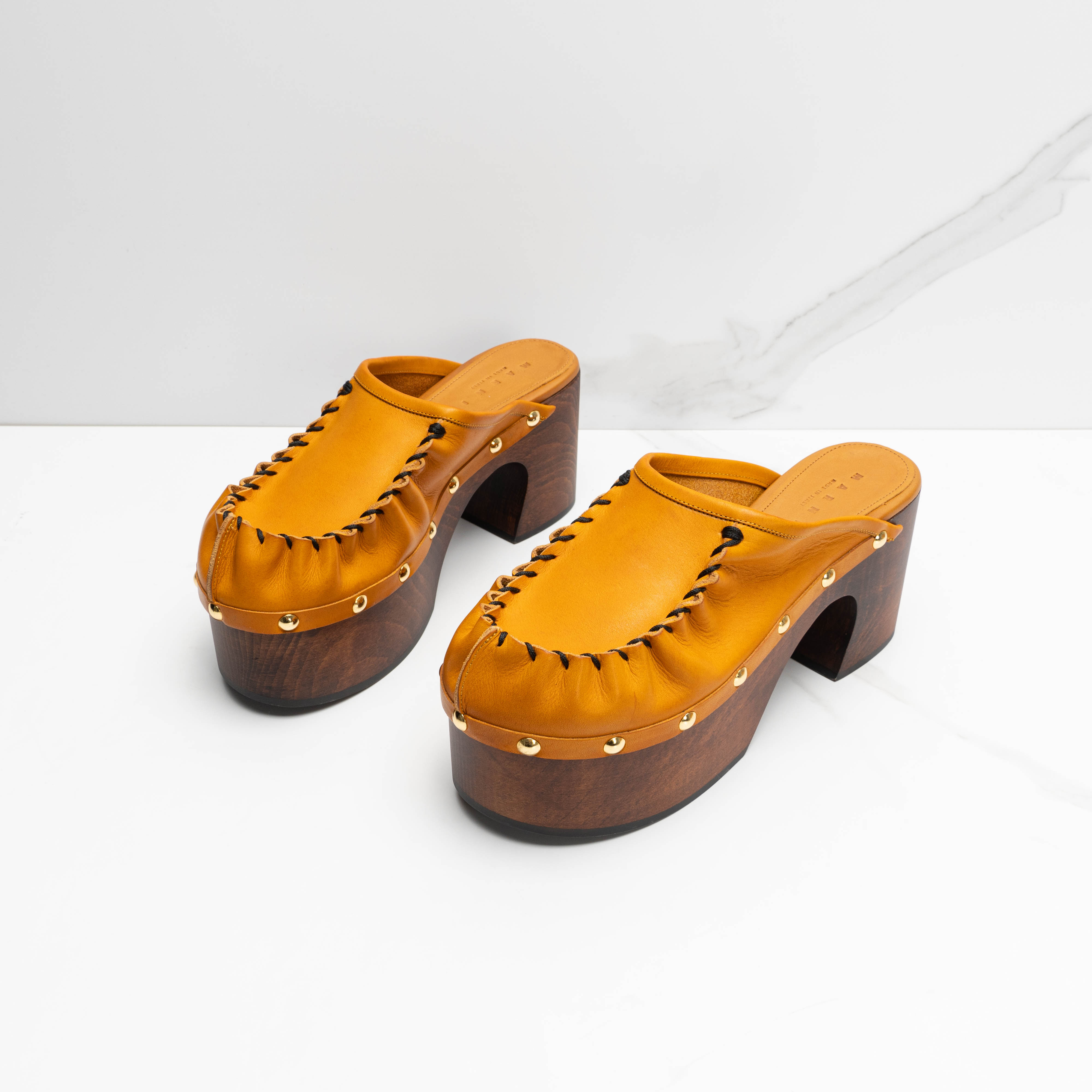 MARNI女士百搭铆钉厚底高跟穆勒鞋拖鞋银泰百货精品 301596