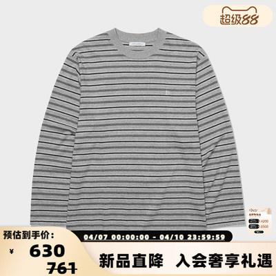 LOW CLASSIC 26春夏新款女士简约百搭条纹纯棉长袖T恤衫银泰百货