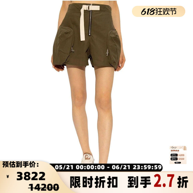JIL SANDER 夏季女士前拉链口袋腰带休闲短裤银泰百货 301604