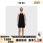 女士醋酸拼色A型短连衣裙 IMMI 设计师品牌 300124