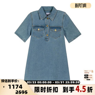 301574 复古小众女士水洗牛仔连衣裙 GANNI夏季 新款