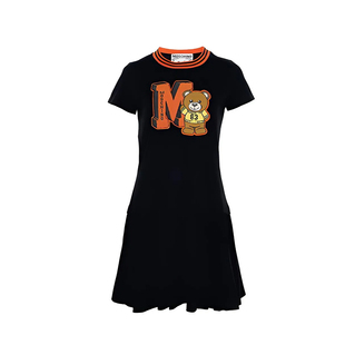 moschino/莫斯奇诺 女士小熊刺绣圆领短袖连衣裙银泰百货 301596
