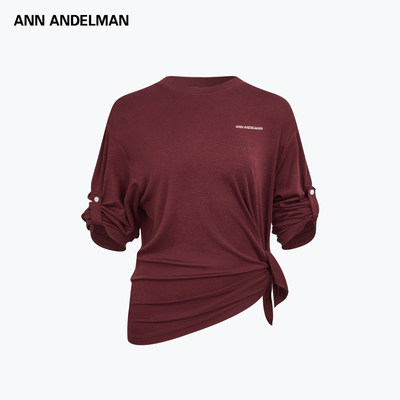 ANN ANDELMAN 26春夏女士设计感薄针织开衩堆堆袖T恤衫 301286