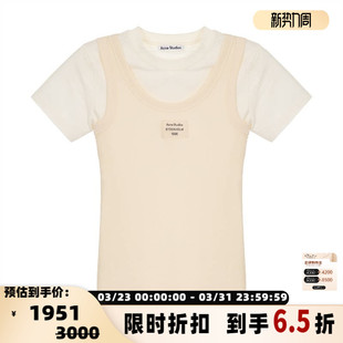 圆领T恤银泰百货 ACNE 女士假两件短袖 春夏新款 301574 STUDIOS