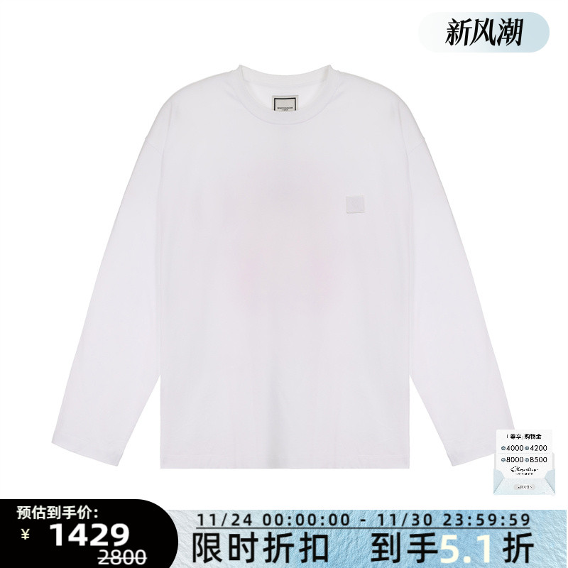 WOOYOUNGMI 春夏新款男士后背印花长袖圆领T恤银泰百货 301574