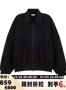 FEAR OF GOD 男士黑色翻领拉链休闲上衣夹克银泰百货精品301574