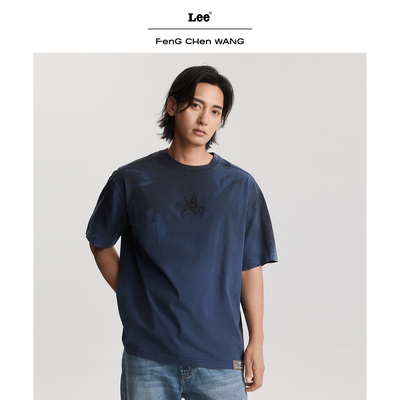 Lee x Feng Chen Wang[联名系列] 男士竹影图案染色短袖T恤 银泰