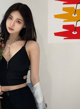 FRAILSTATE 女士段晓薇同款黑色基础运动背心吊带 301260