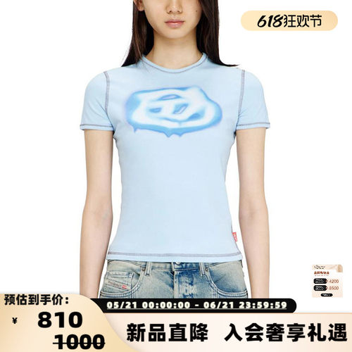 DIESEL/迪赛 26春夏新款女士图案印花圆领短袖T恤 300217