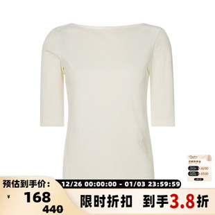 上衣针织打底衫 百搭坑条女士中袖 银泰百货 PARK春季 MIJEONG