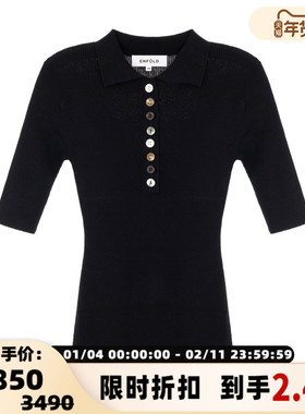 ENFOLD女士春夏修身短袖Polo领针织衫银泰百货精品 301574