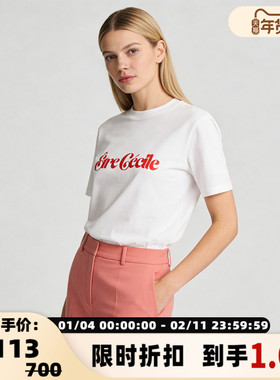 ETRE CECILE 女士圆领休闲字母logo短袖上衣T恤银泰