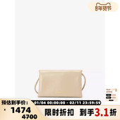 女士牛皮革logo按扣休闲斜跨单肩包银泰百货 JIL SANDER 301604
