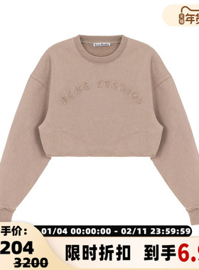 ACNE STUDIOS 秋冬女士落肩袖圆领字母短款卫衣银泰百货 301574