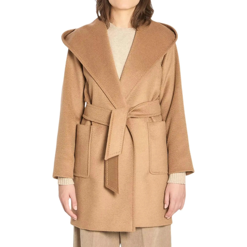 MAX MARA 女士骆驼绒系带单排扣大衣银泰百货 301574