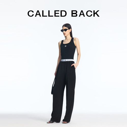 CALLEDBACK缎面裤百搭阔腿宽松