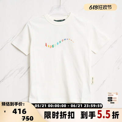 ANDERSSON BELL 女士纯棉字母圆领短袖T恤银泰百货精品 301596