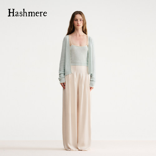 HASHMERE26春夏女士手工钉珠针织吊带开衫两件套 银泰 301612