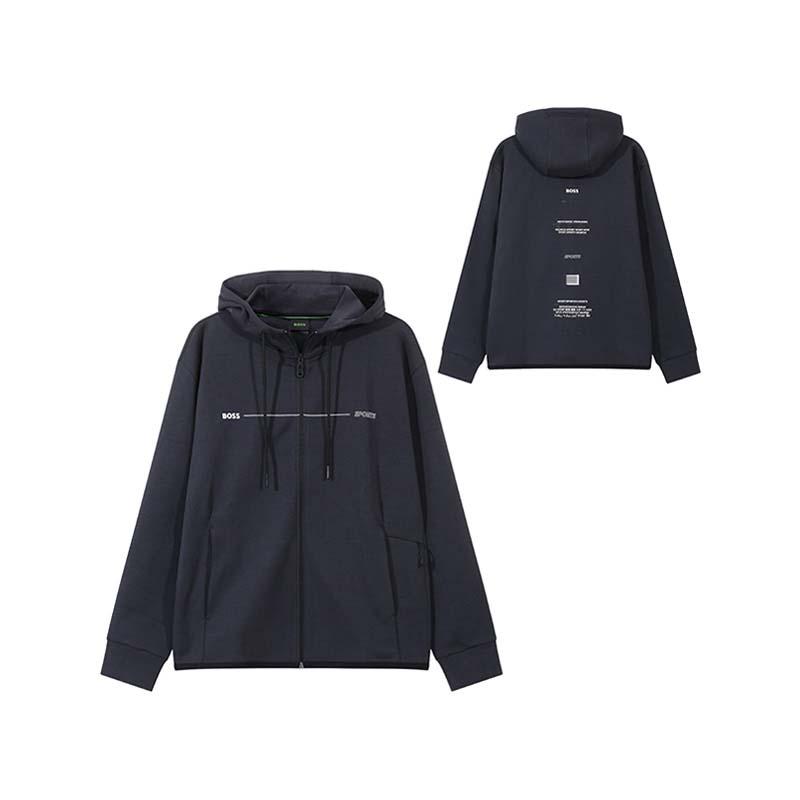 HugoBoss男士宽松连帽拉链卫衣