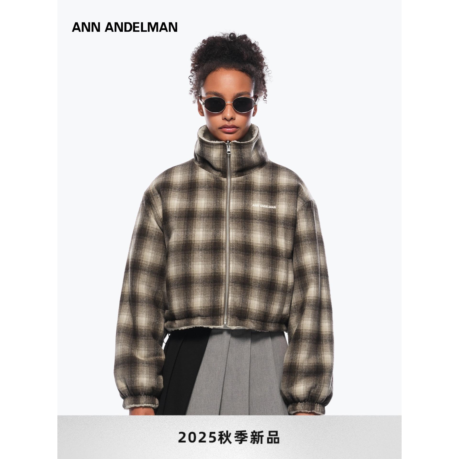 ANN ANDELMAN新款女士仿羊羔绒双面穿格子外套银泰百货 301286