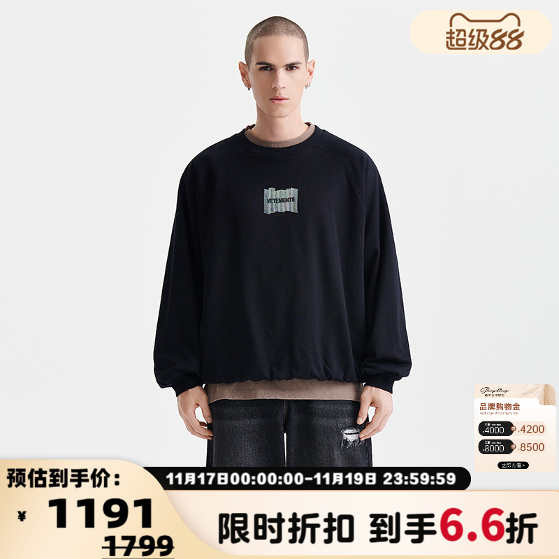 VETEMENTS情侣同款套头长袖卫衣